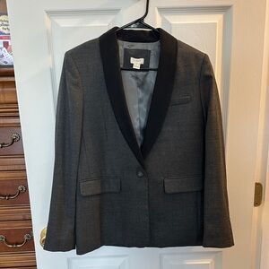 J. Crew Gray Blazer with Black Lapel
